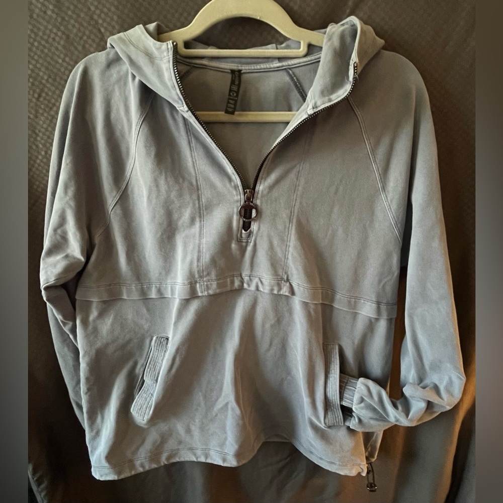 Calvin Klein Women’s Blue/Gray Performance Hooded Sweatshirt, 95% Cotton; Size S